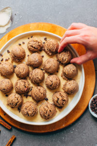 Coconut Cacao Tahini Snack Bites are healthy snacks options before and after workout that are high in healthy fats and protein 