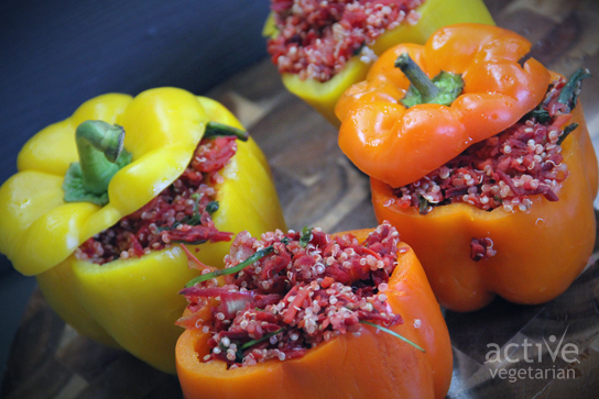 Roasted Stuffed Bell Peppers | Active Vegetarian